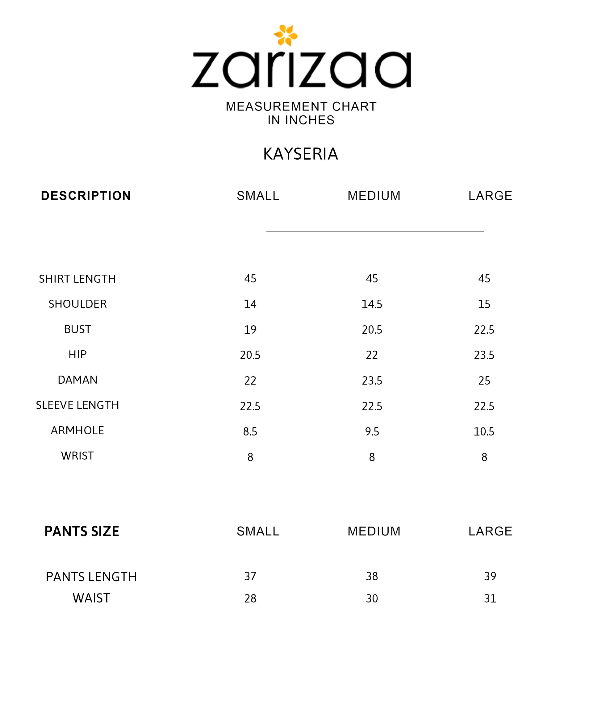 Size Chart