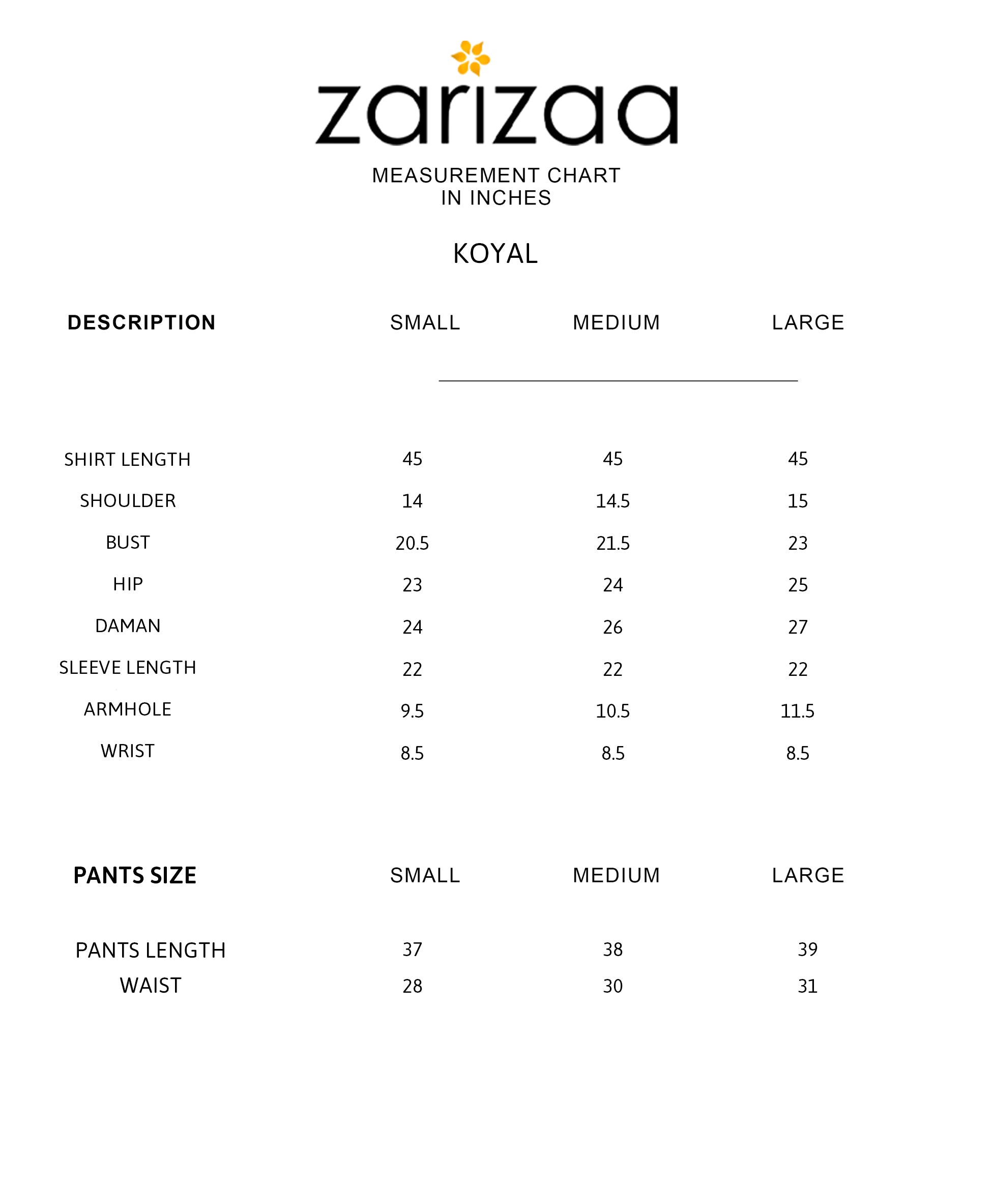 Size Chart