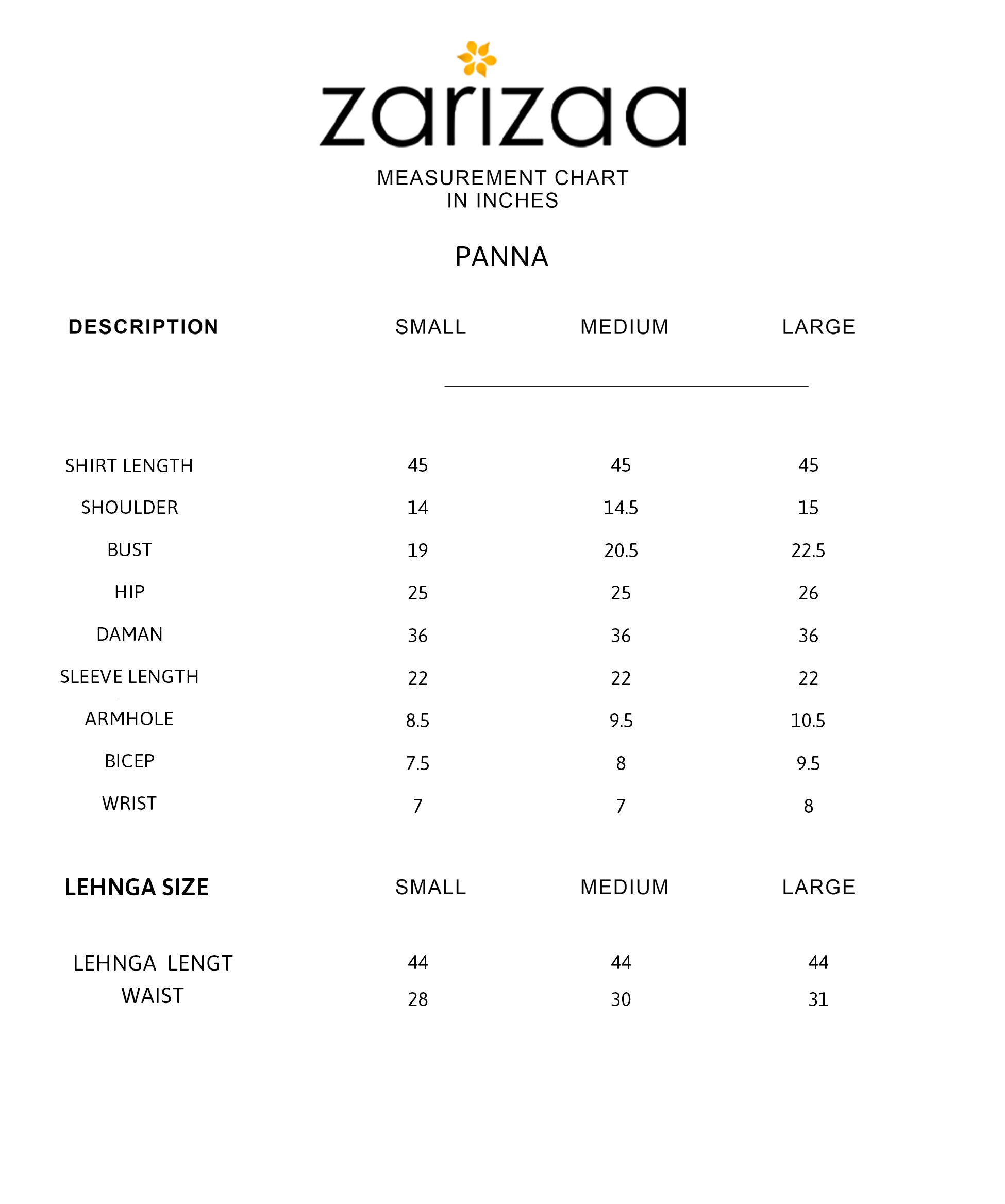 Size Chart