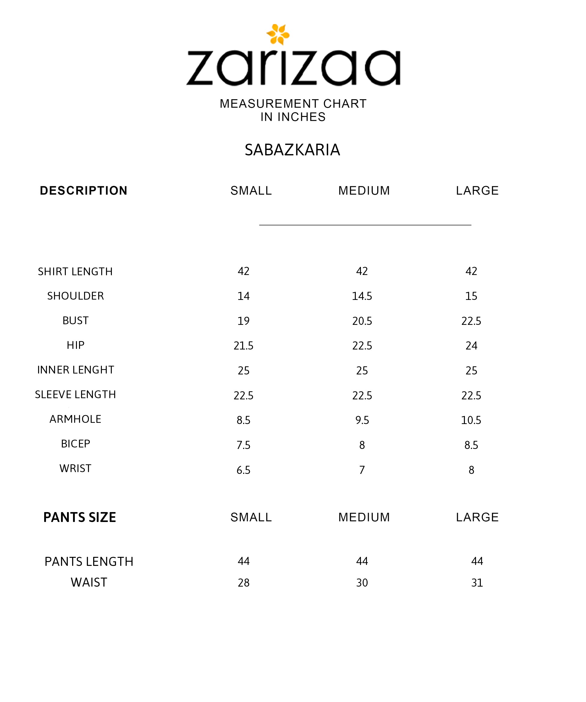 Size Chart