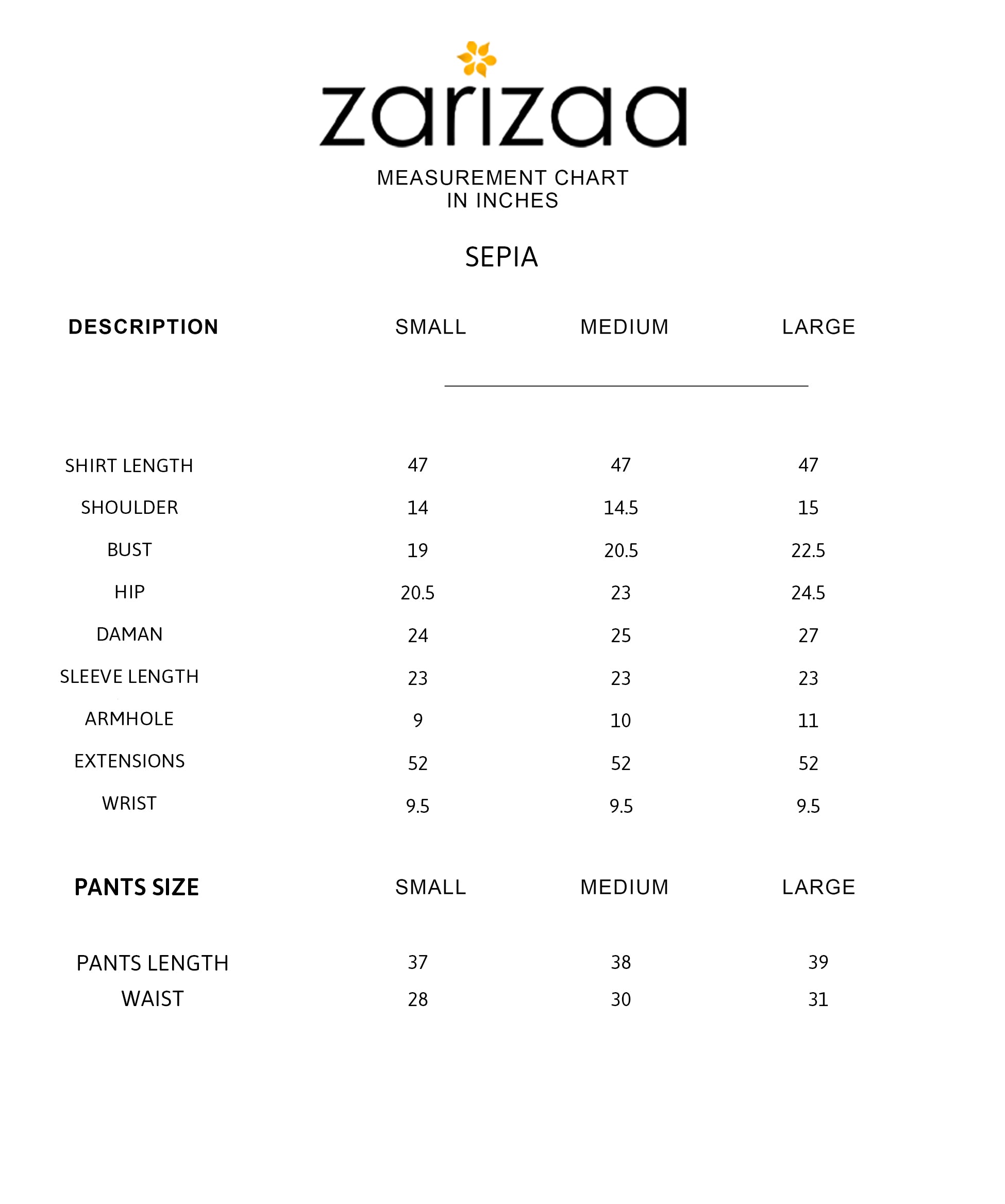 Size Chart