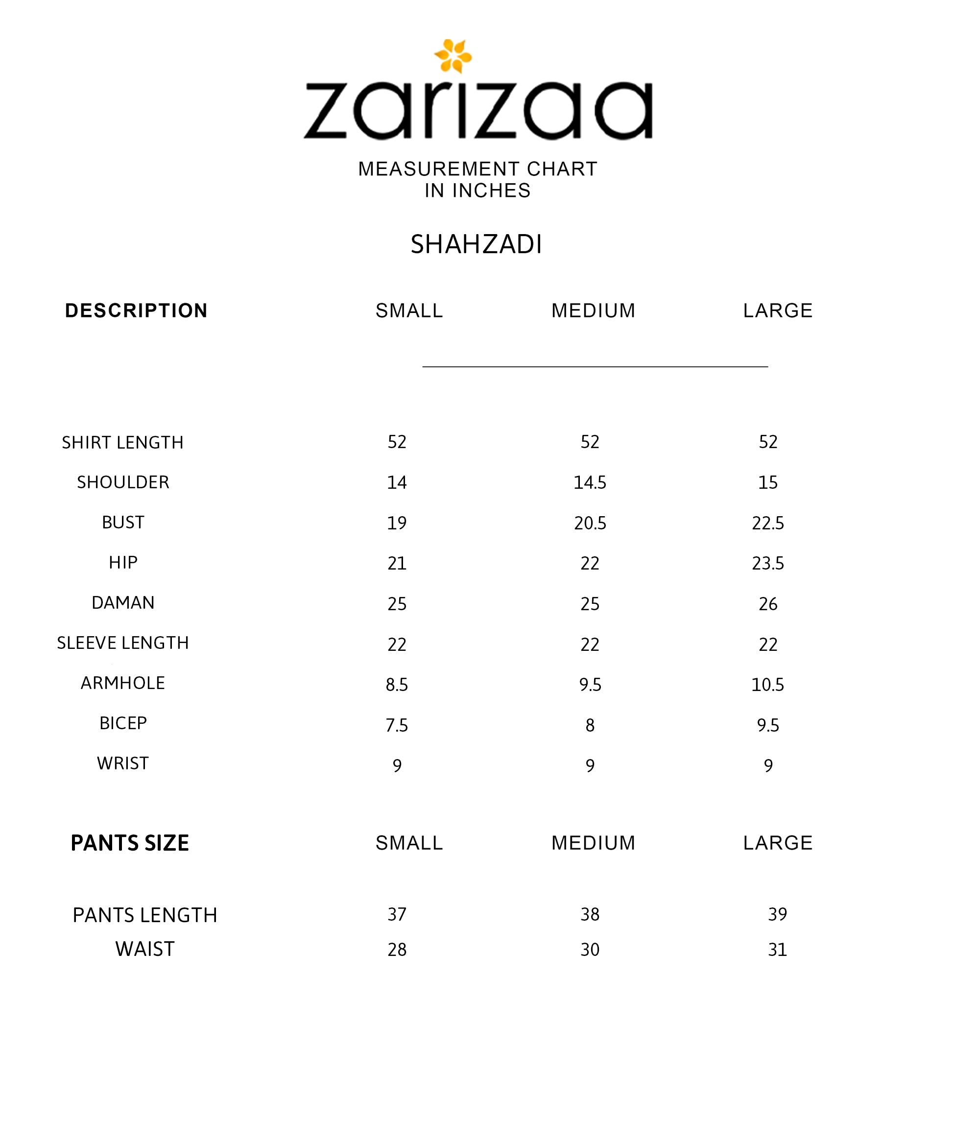 Size Chart