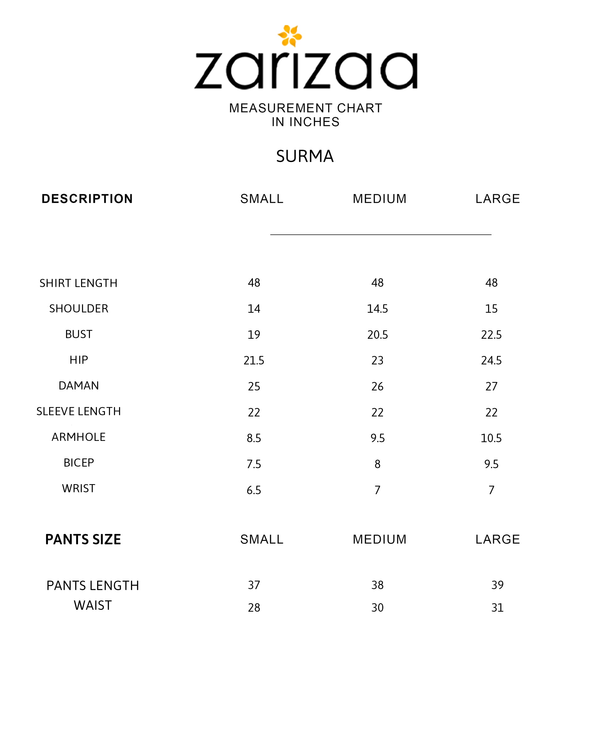 Size Chart