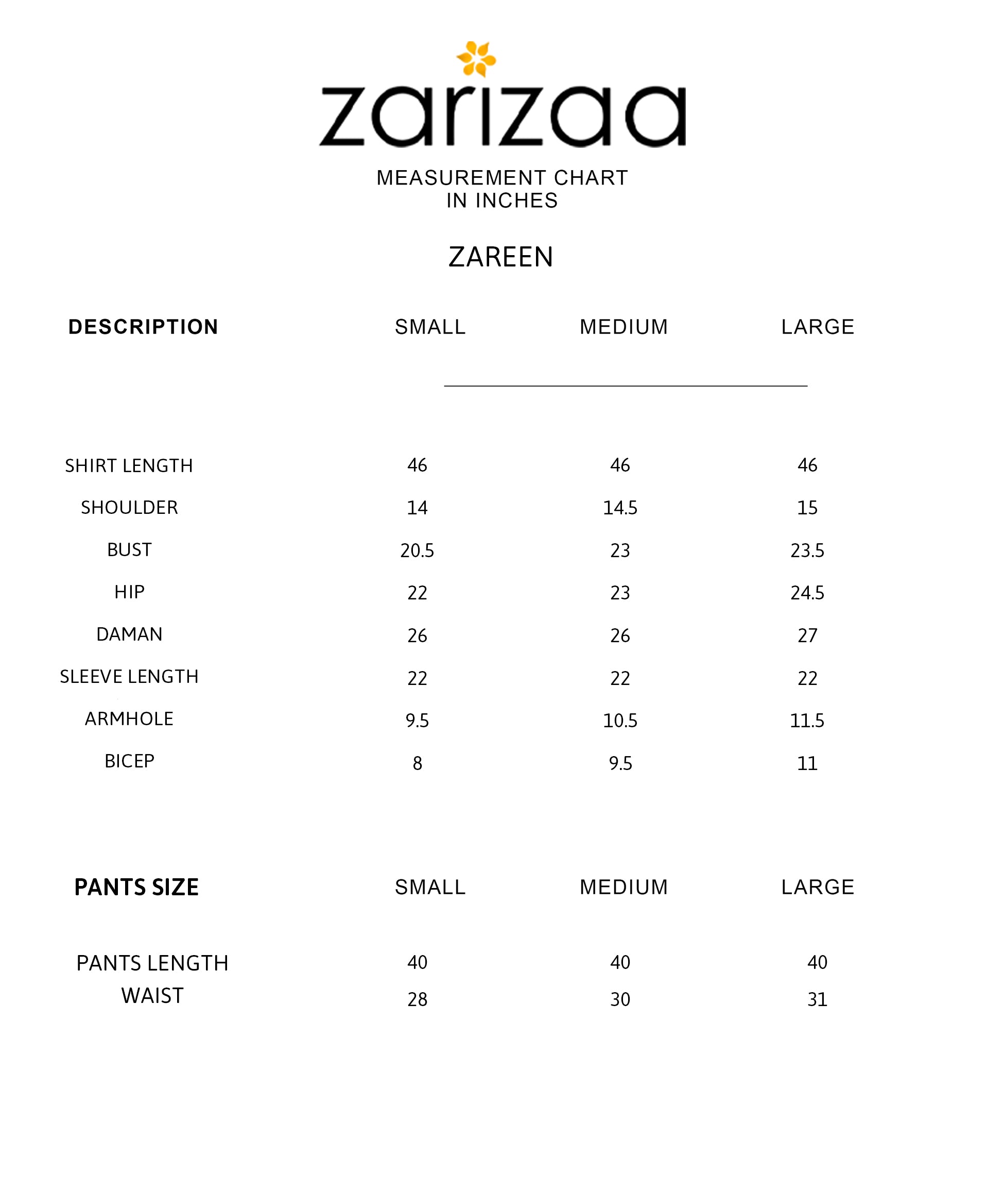 Size Chart
