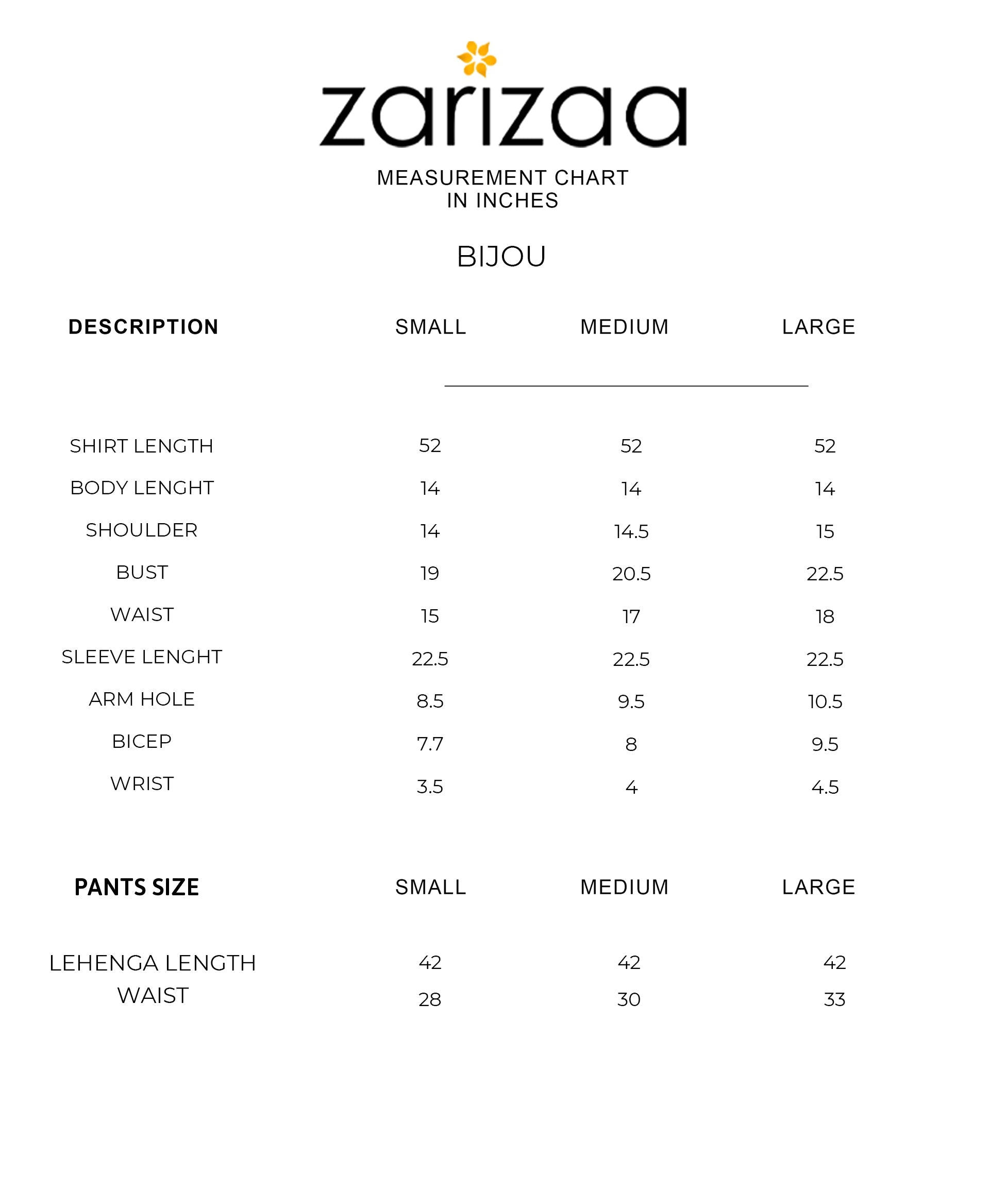 Size Chart