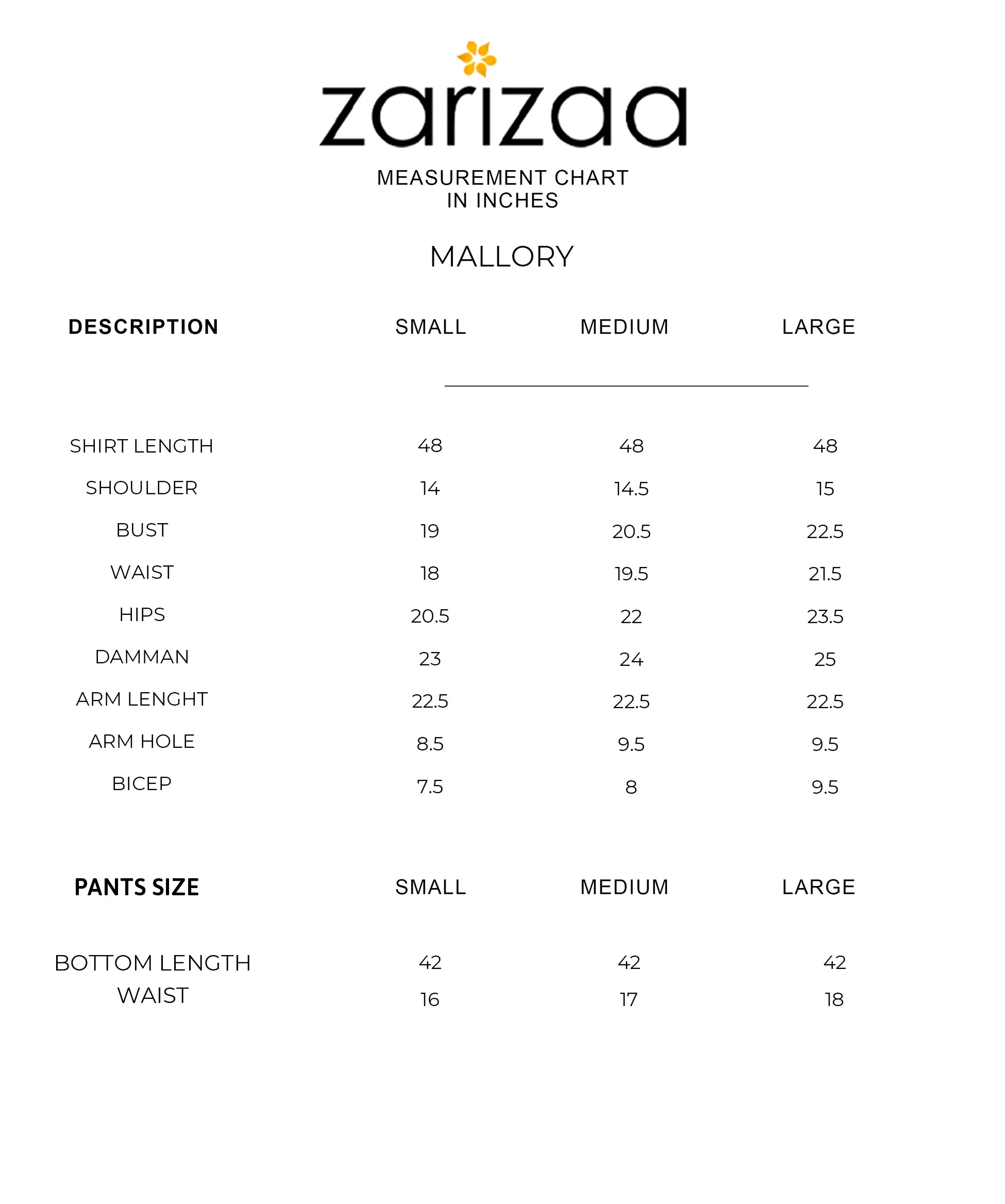 Size Chart