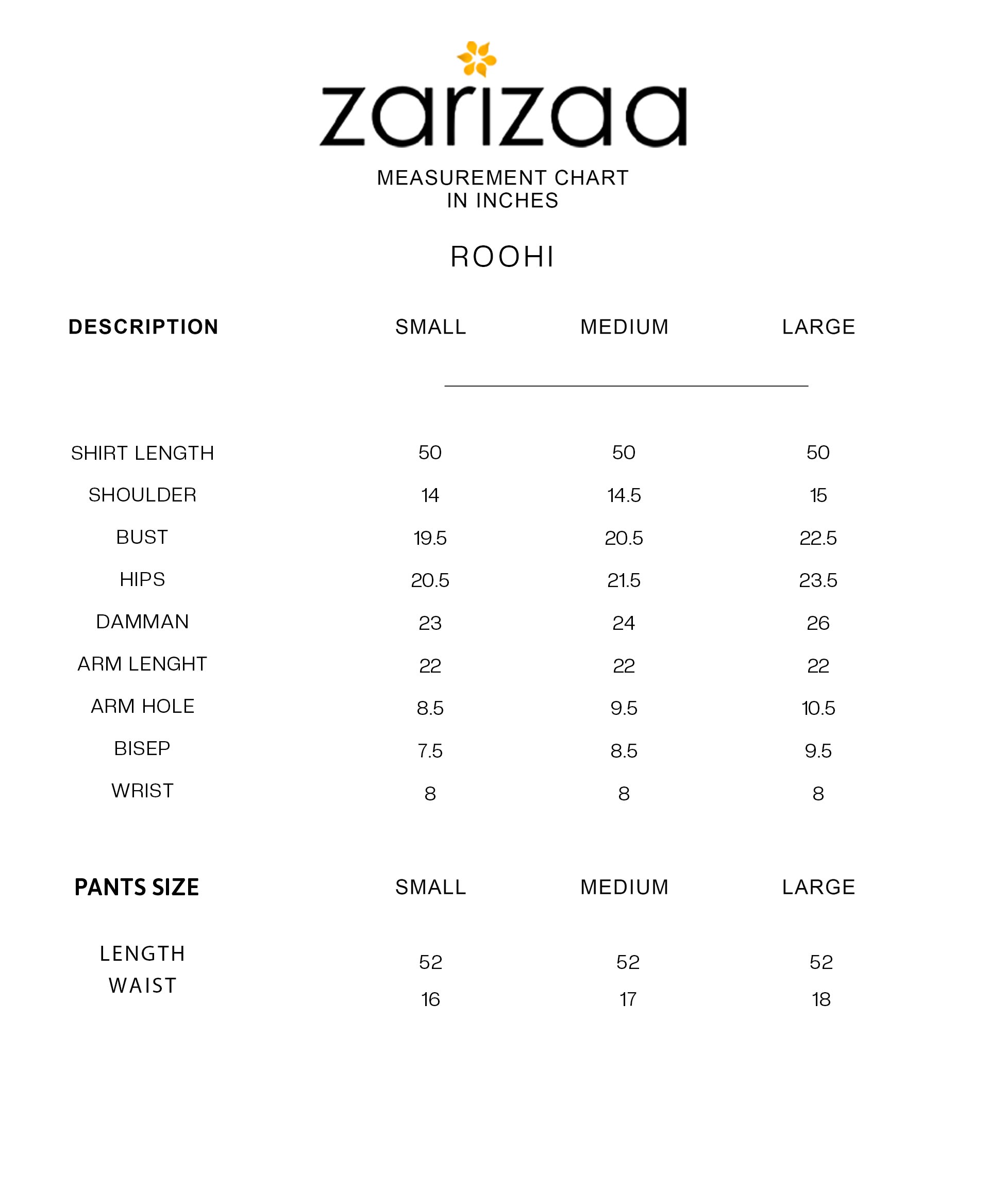 Size Chart