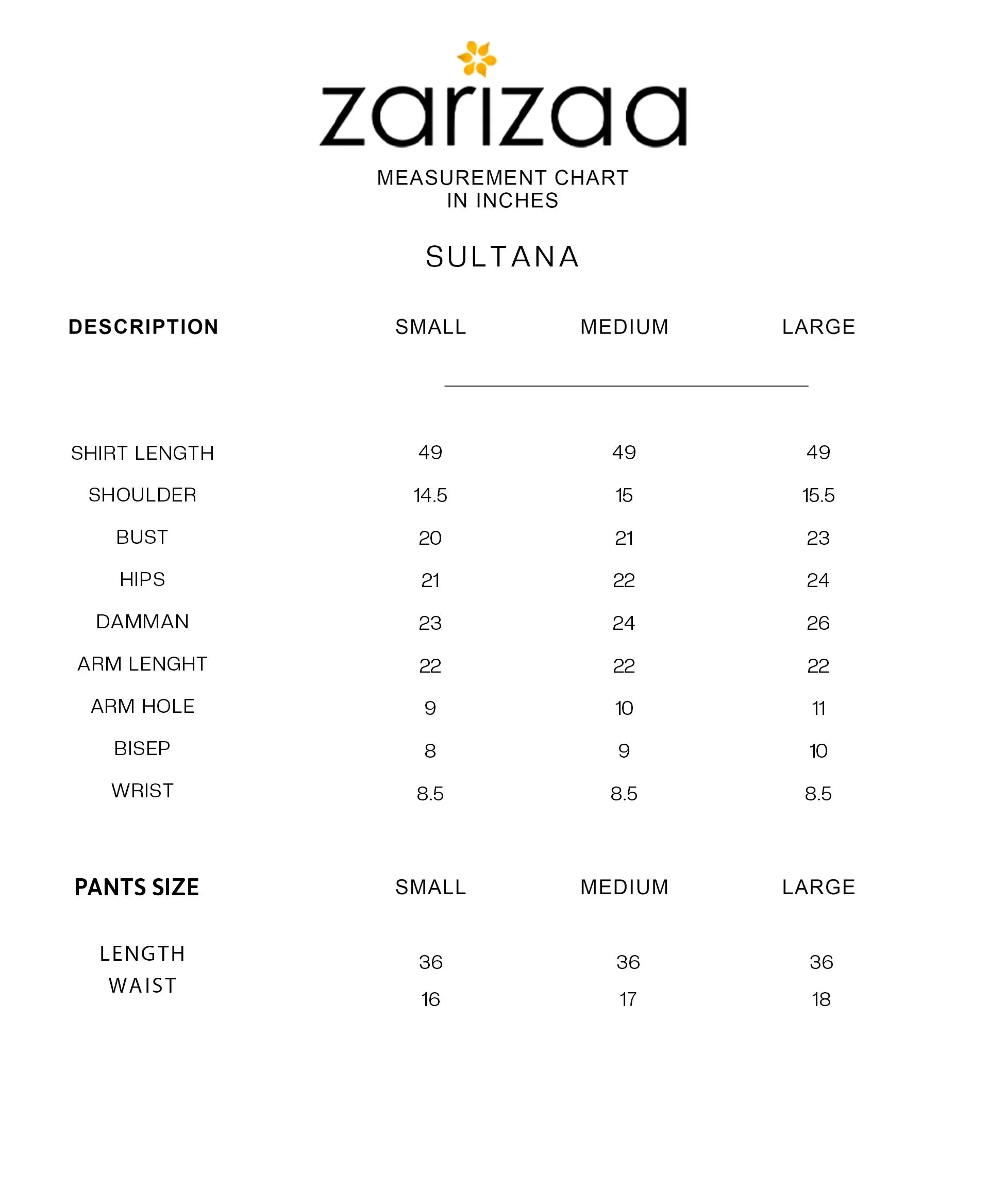 Size Chart