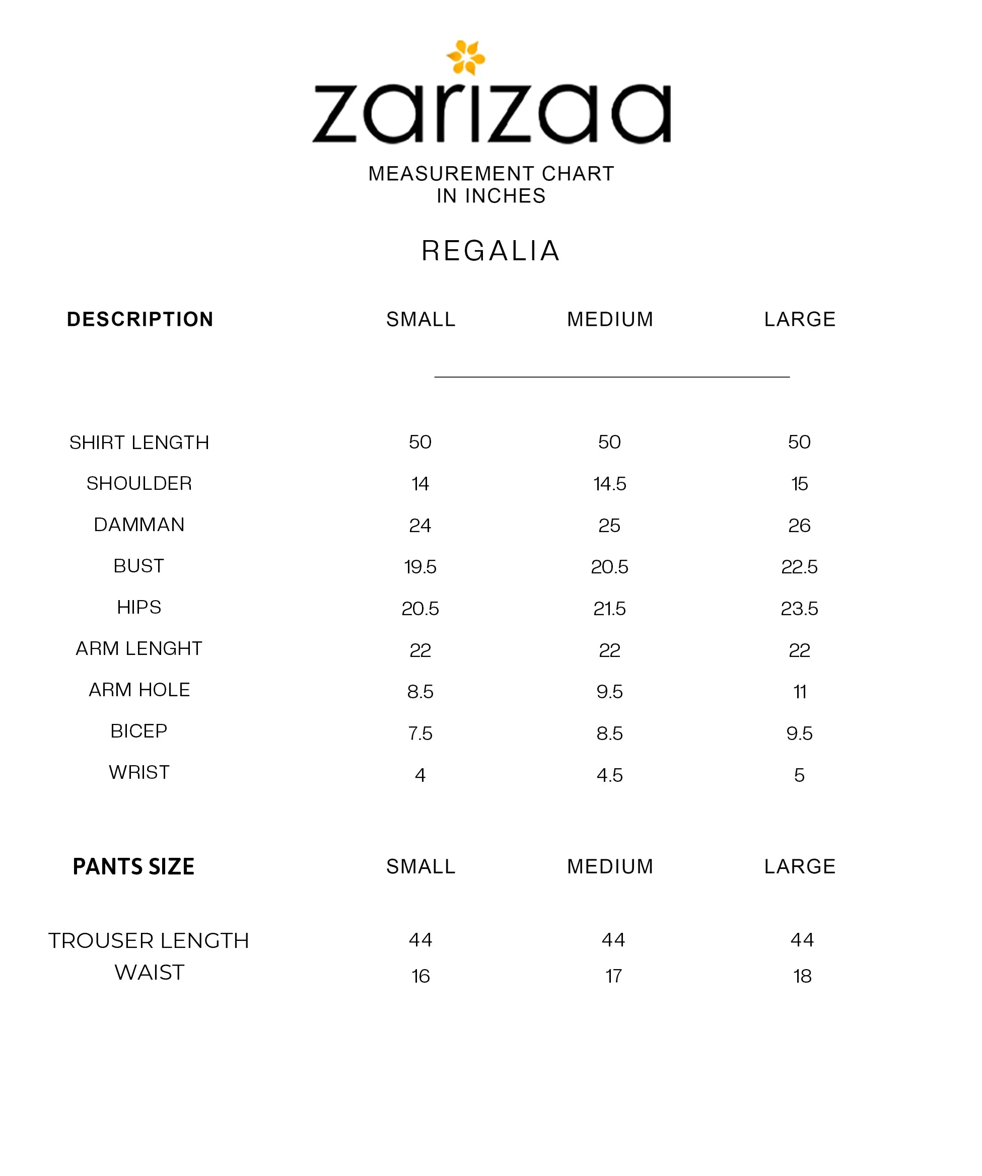 Size Chart