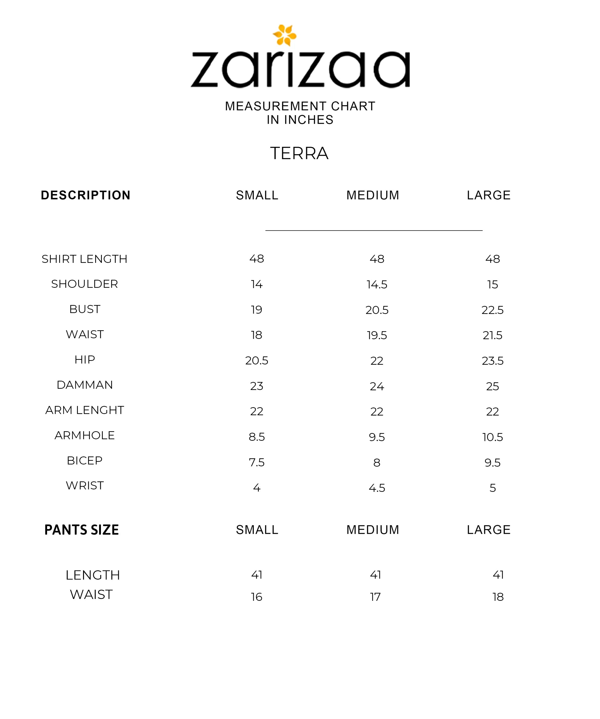 Size Chart
