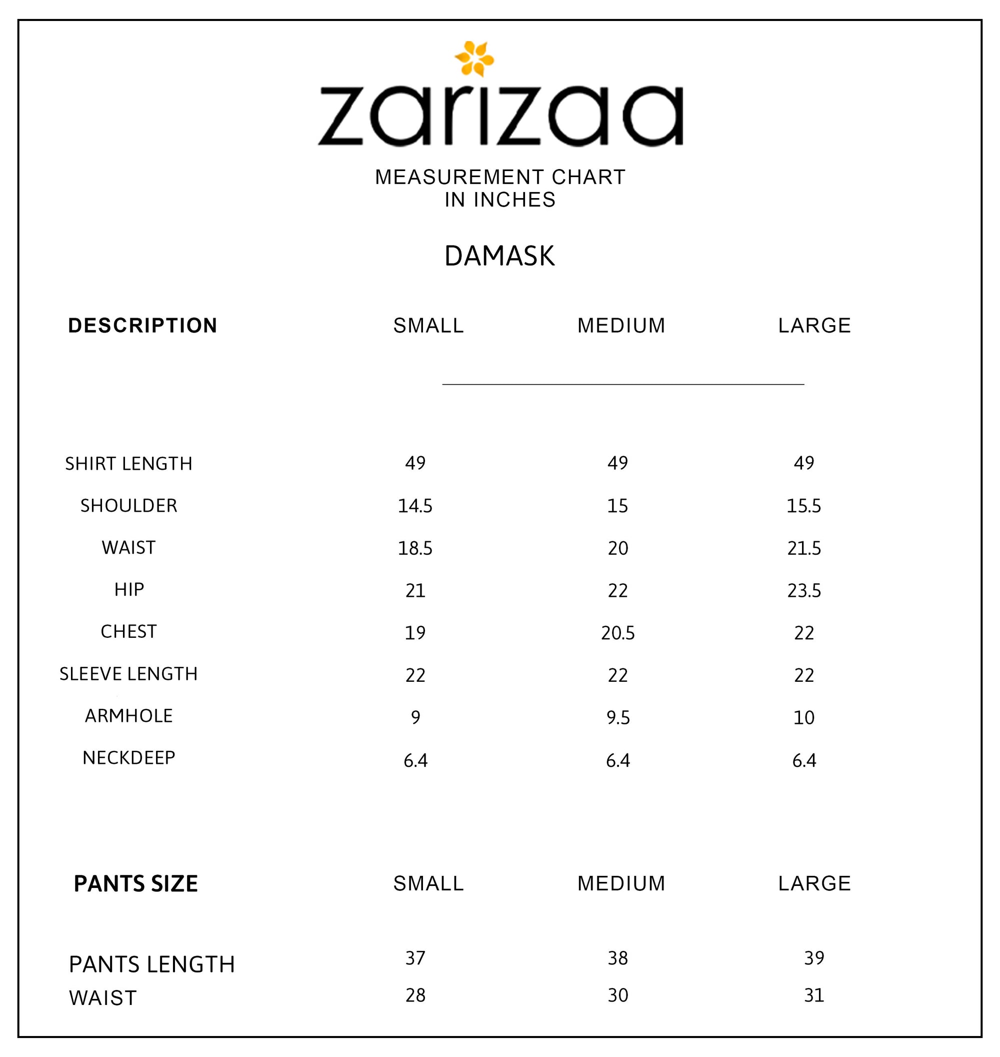 Size Chart