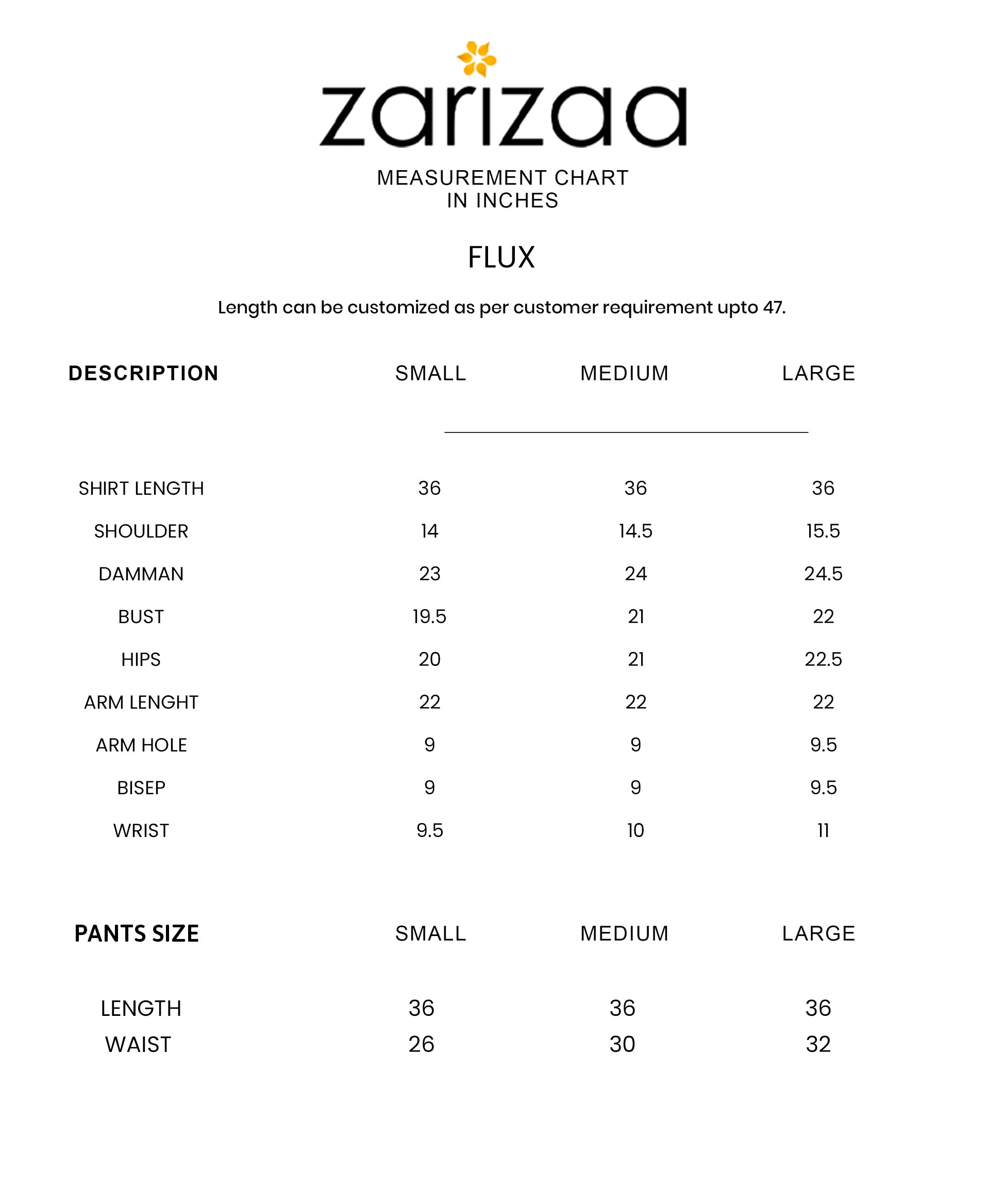 Size Chart