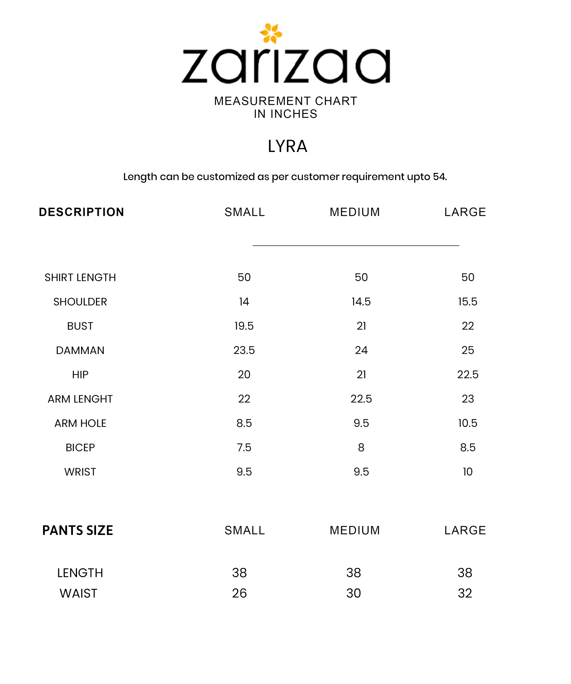 Size Chart