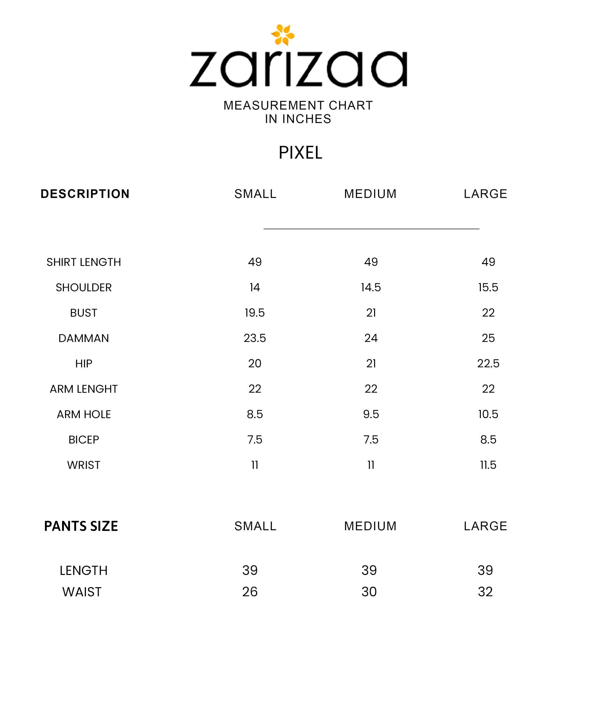 Size Chart